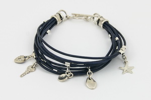  Leather and charms Bracelet