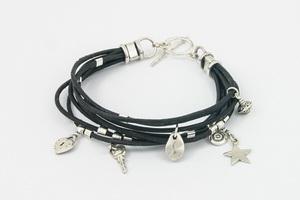  Leather and charms Bracelet