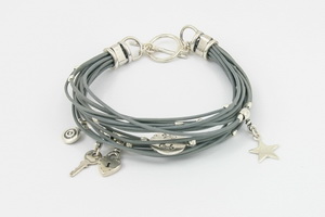 Grey Leather Bracelet