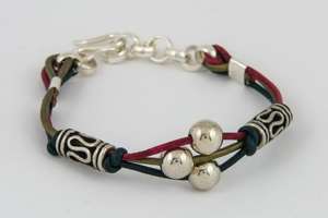 Trio Red-Gold-Black Bracelet