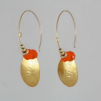 Etched drops loops Earrings