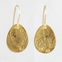 Etched egg Earrings