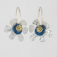 Hammered Flower loops Earrings