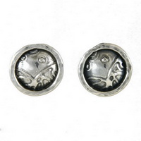 Etched Medallion post Earrings