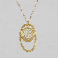 Golden Ellipse net Necklace