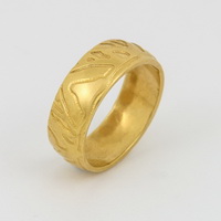 Gold Etched wedding Ring