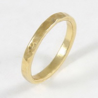 Hammered hoop wedding Ring