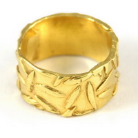 Gold Leaves  wedding Ring